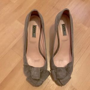 Leather grey suede stilletto